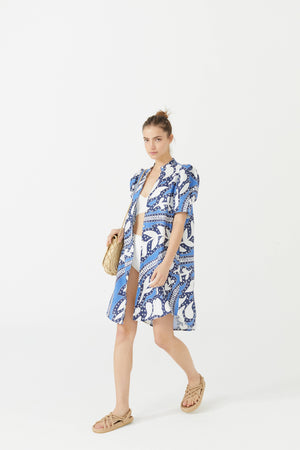 Athina Short Linen Dress - Mykonos