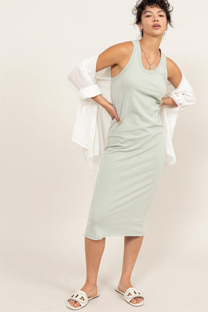 Sleeveless Shift Midi Dress