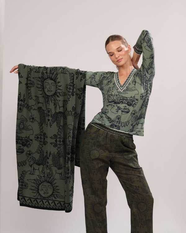 Throw Italian Coast Green