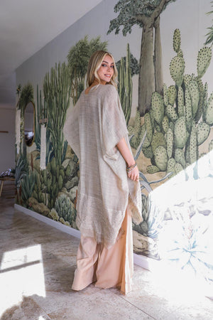 Sequin Detailed Kimono - Frayed Edges & Boho Vibes