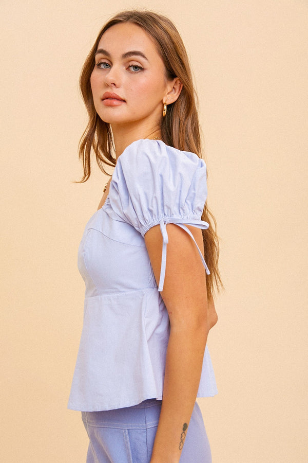 Poplin babydoll top