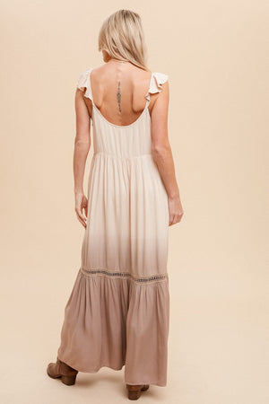 Dip Dyed Ruffled Cami Maxi Dress