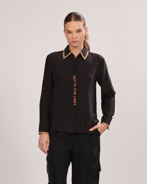 Silk Shirt Astrology Black