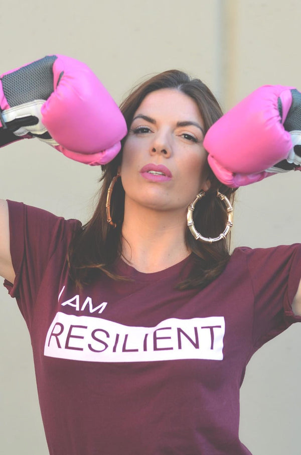 I Am Resilient T-Shirt in Burgundy