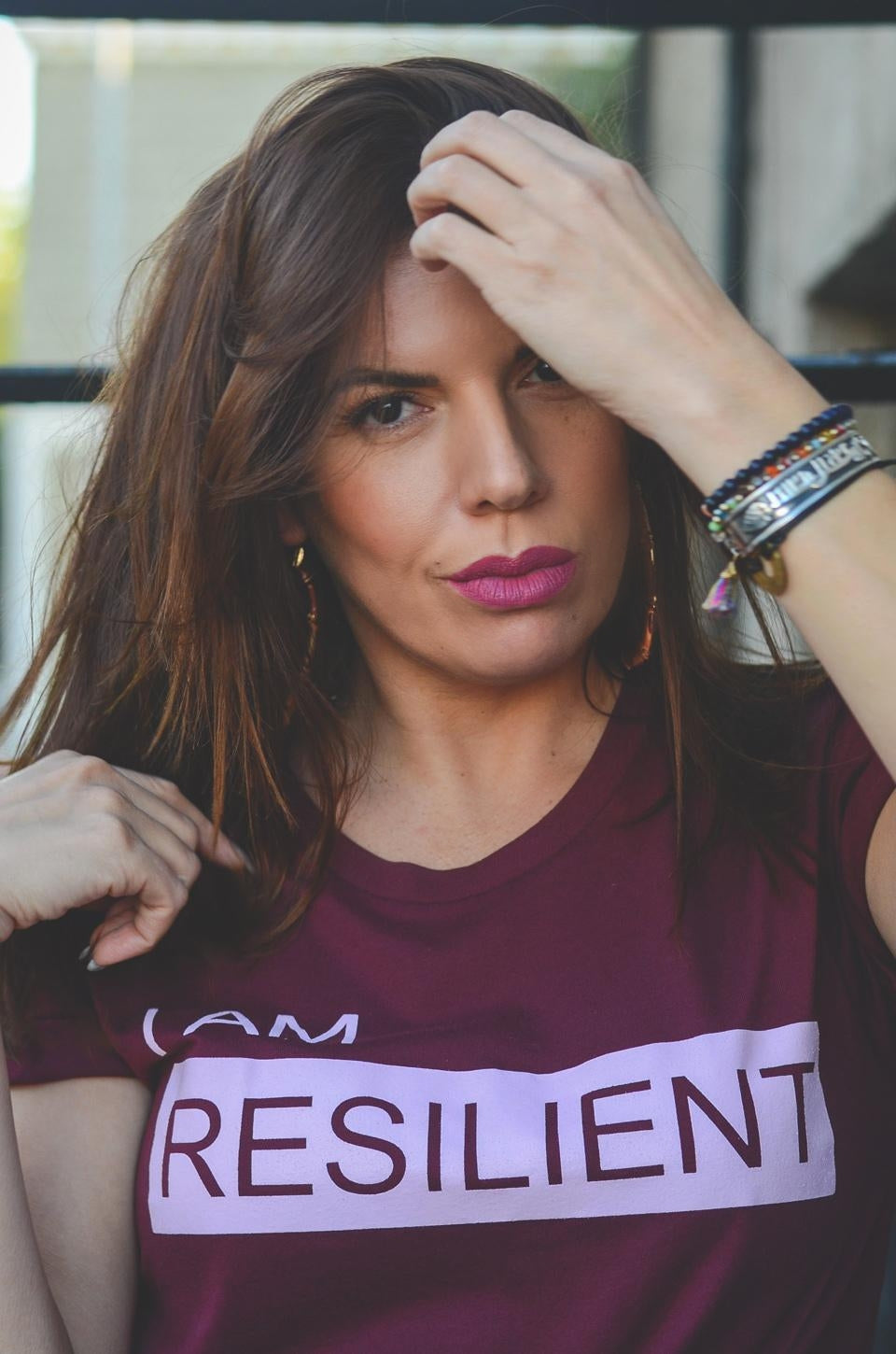 I Am Resilient T-Shirt in Burgundy