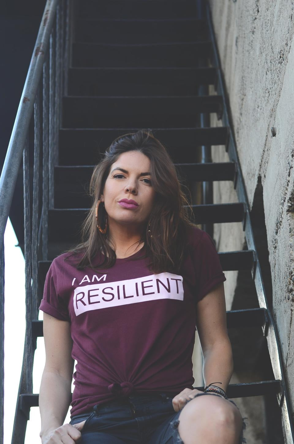 I Am Resilient T-Shirt in Burgundy