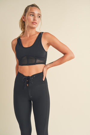 Bustier Active Top With Mesh Inlays