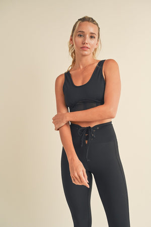 Bustier Active Top With Mesh Inlays