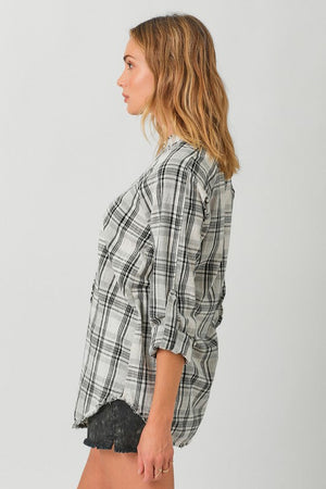 Double Cloth Fray Bottom Shirt