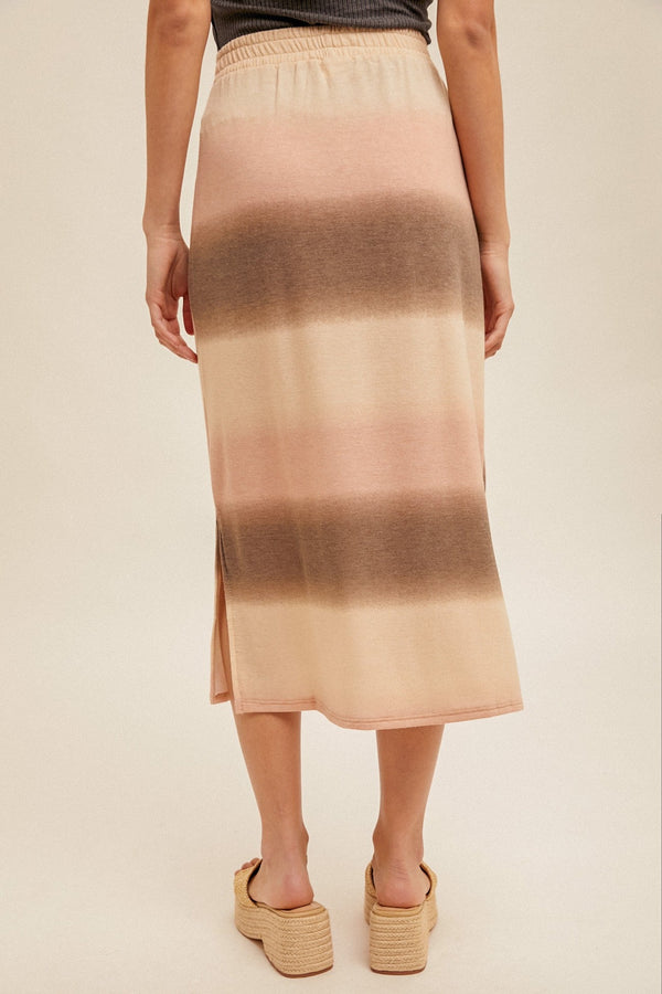 Side Slit Elastic Waist Skirt