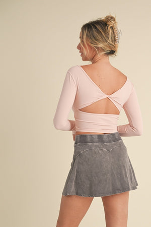 Twist Back Long Sleeve Top