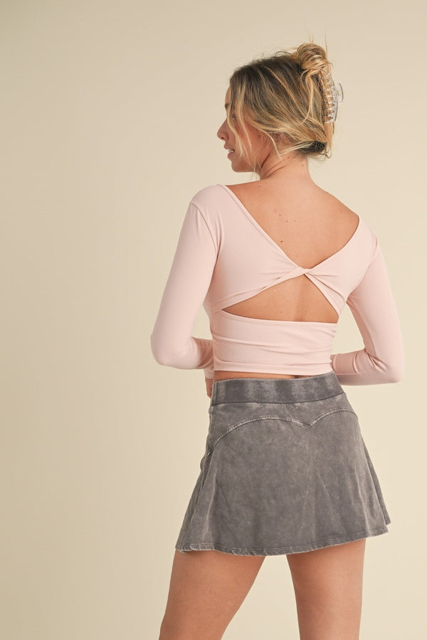 Twist Back Long Sleeve Top