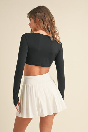 Twist Front Long Sleeve Crop Top