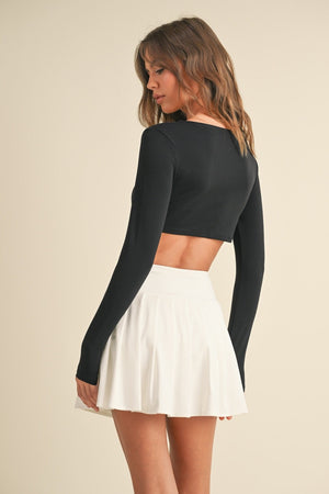 Twist Front Long Sleeve Crop Top