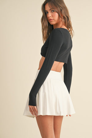 Twist Front Long Sleeve Crop Top