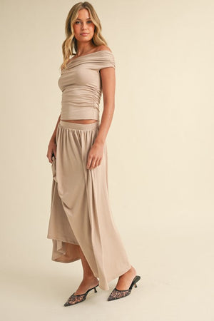 Off Shoulder Top and Maxi Skirt Set