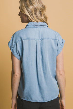 Casual Short Sleeve Tencel Top