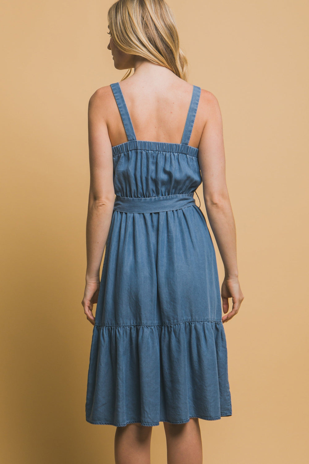 Midi Dress With Waist Tie