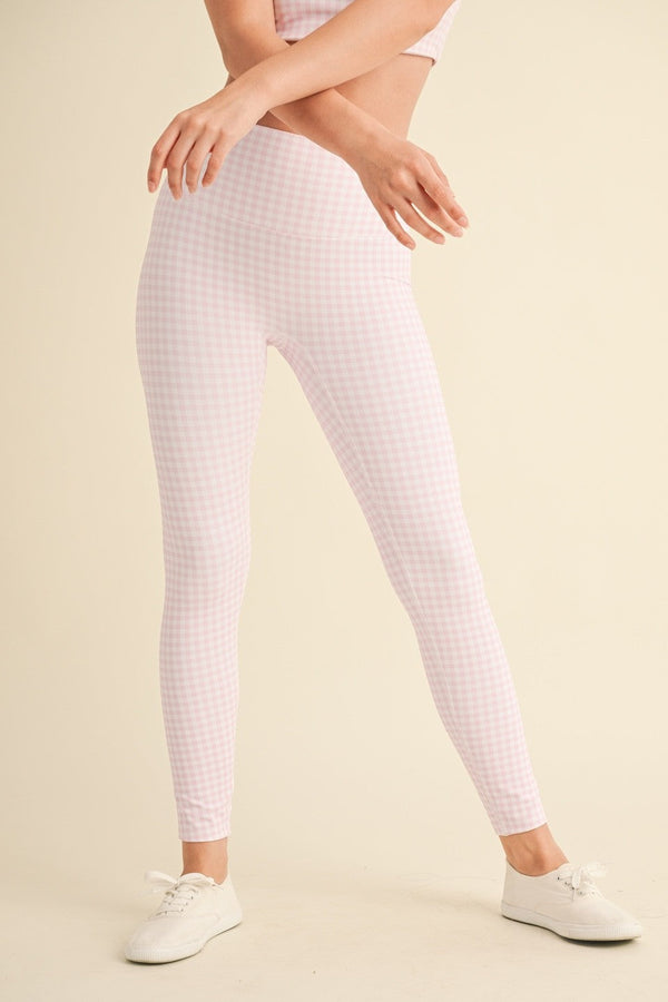Gingham Print Aligned Performance Highrise Legging