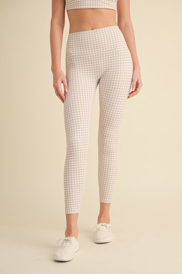 Gingham Print Aligned Performance Highrise Legging