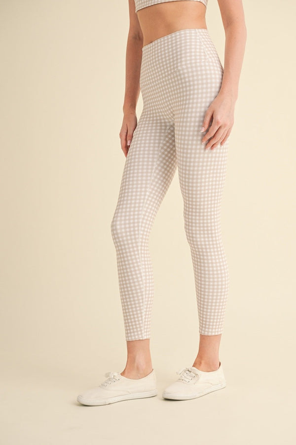 Gingham Print Aligned Performance Highrise Legging