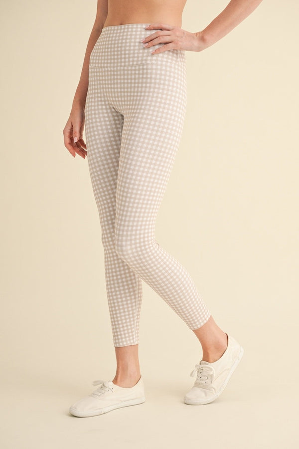 Gingham Print Aligned Performance Highrise Legging
