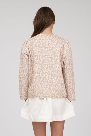 Floral Pattern Front Tie Jacket