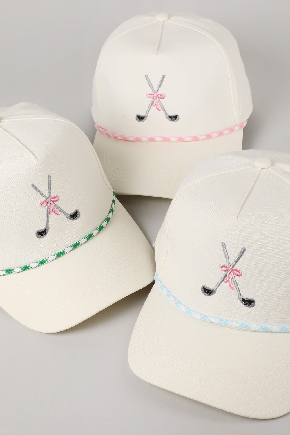 Golf Clubs With Ribbon Embroidered Trucker Hat