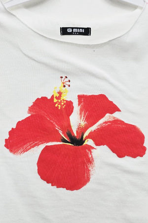 Flower Graphic Sleeveless Cotton Top