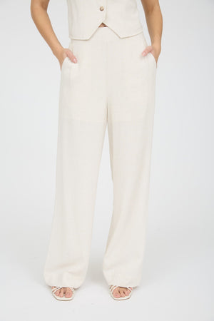 High Waist Wide Leg Linen Pants