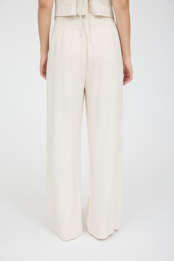 High Waist Wide Leg Linen Pants