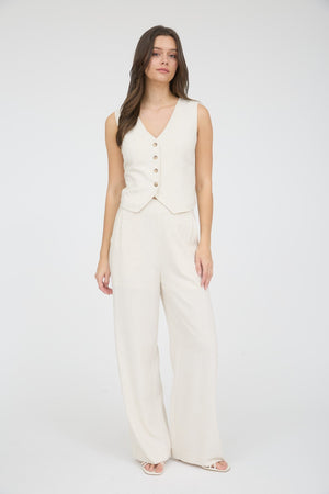 High Waist Wide Leg Linen Pants