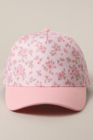 Two Tone Floral Design 5 Panel Trucker Hat