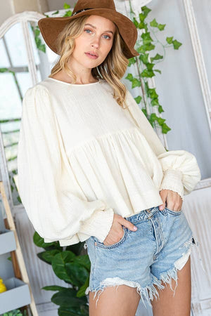 Puff Sleeves Babydoll Top