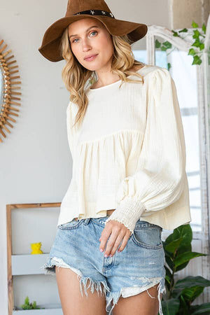 Puff Sleeves Babydoll Top
