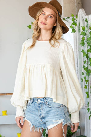 Puff Sleeves Babydoll Top