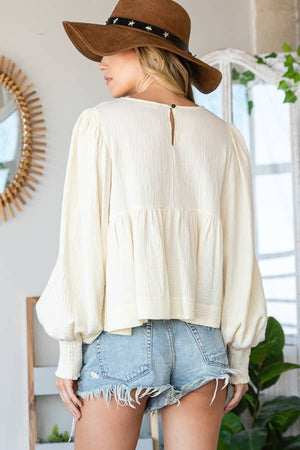 Puff Sleeves Babydoll Top