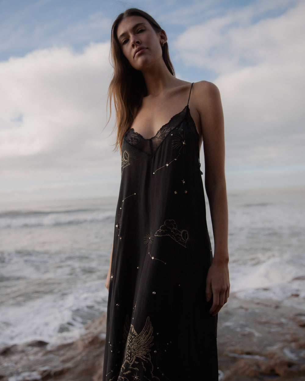 Silk Dress Astrology Black