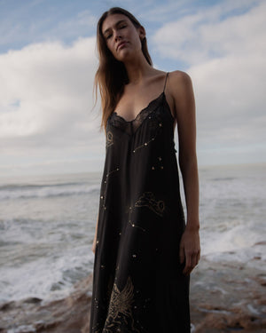 Silk Dress Astrology Black