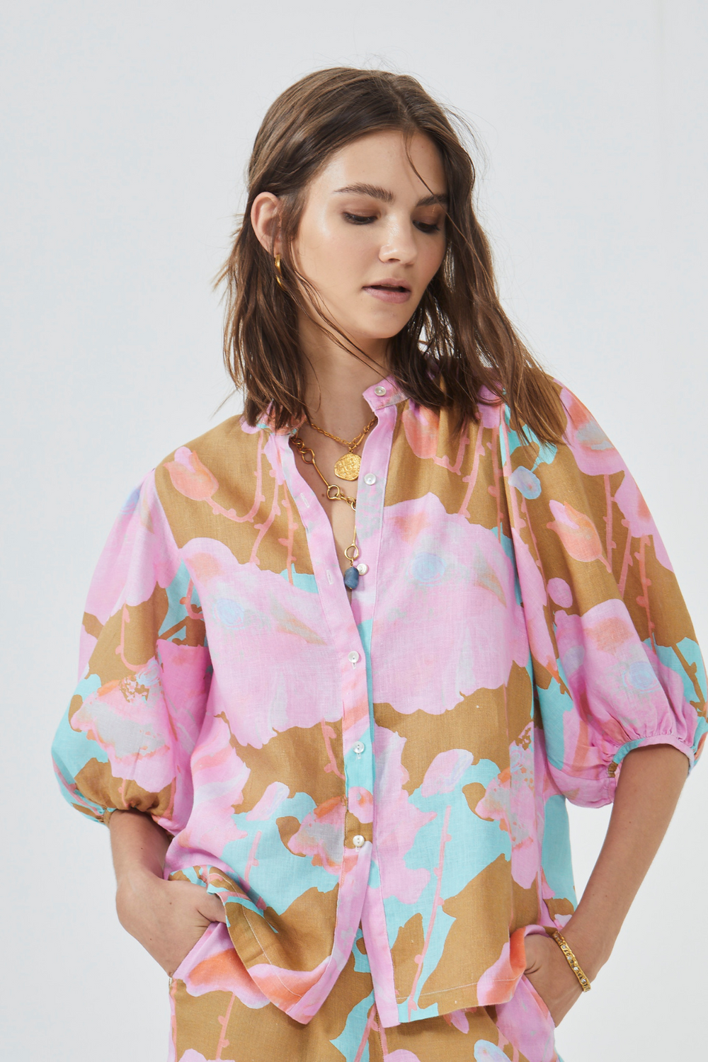 Bubble Linen Shirt - Aquarela