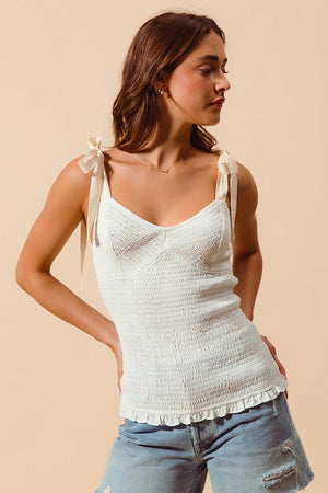 Sweatheart Smocked Summer Top with Twill Tape
