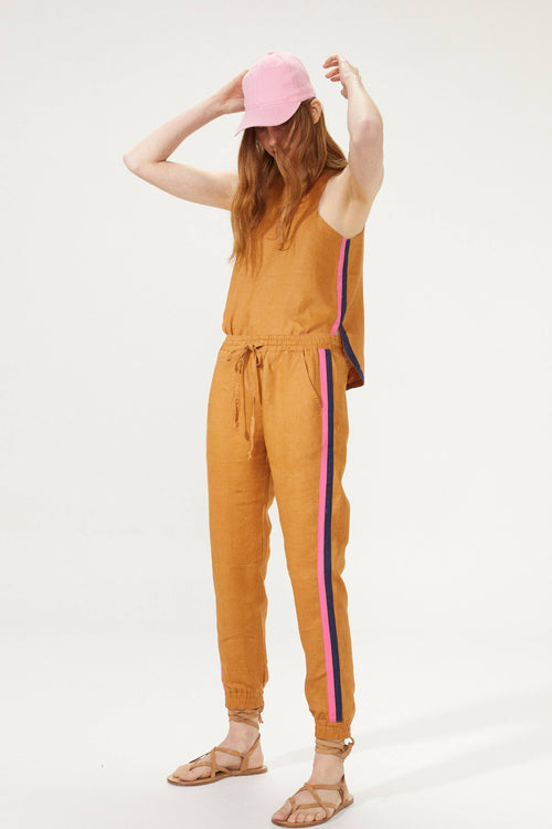 Lexus Linen Jogger Pants - Caramel