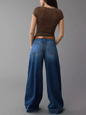 Vintage Style High Waisted Flare Jeans