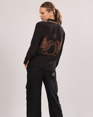 Silk Shirt Astrology Black