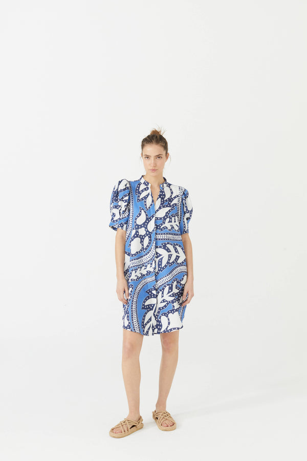 Athina Short Linen Dress - Mykonos