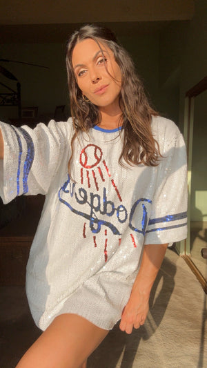 DODGERS SEQUIN GAME DAY DRESS *backorder*