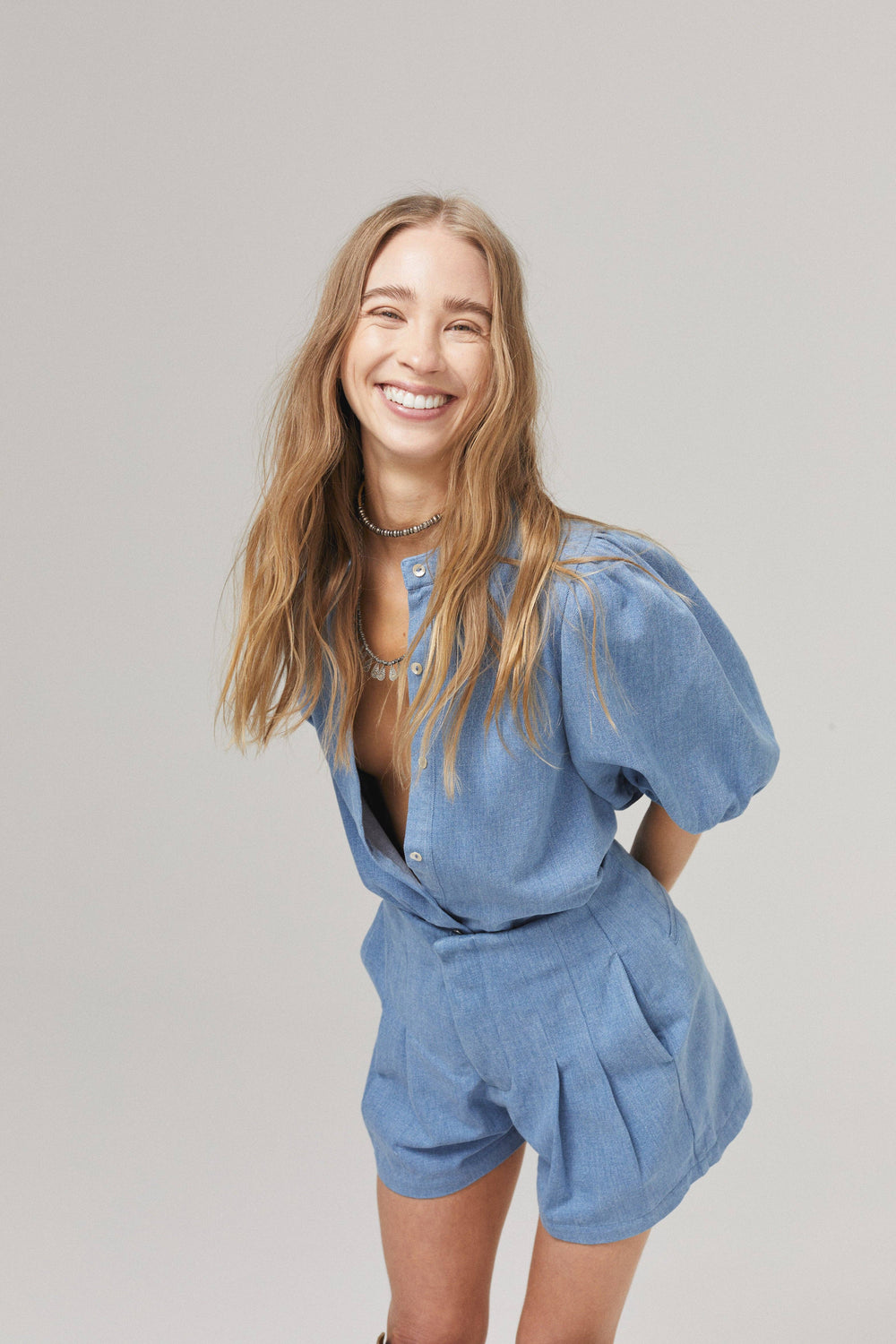 Bubble Denim Shirt - Washed Blue