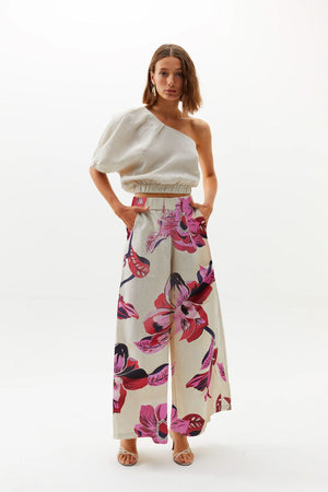 Cape Linen-Tencel Pants - Hibiscus