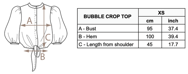 Bubble Linen Crop Top - Black