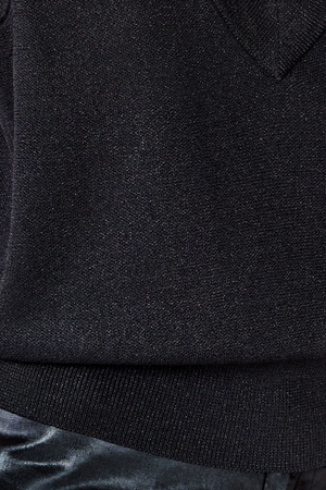 Preppy Lurex Knitted Vest - Black